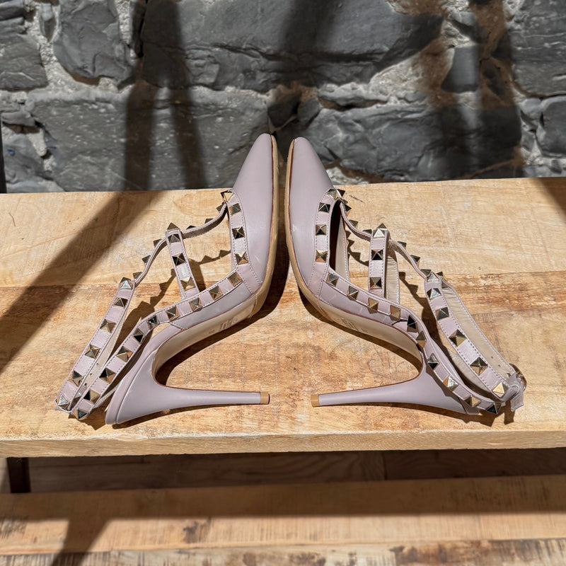 Valentino Poudre Leather Rockstud Caged Pumps