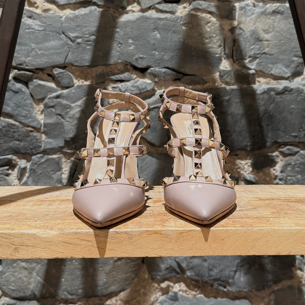 Valentino Poudre Leather Rockstud Caged Pumps