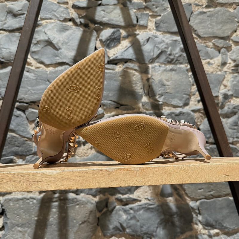 Valentino Poudre Leather Rockstud Caged Pumps