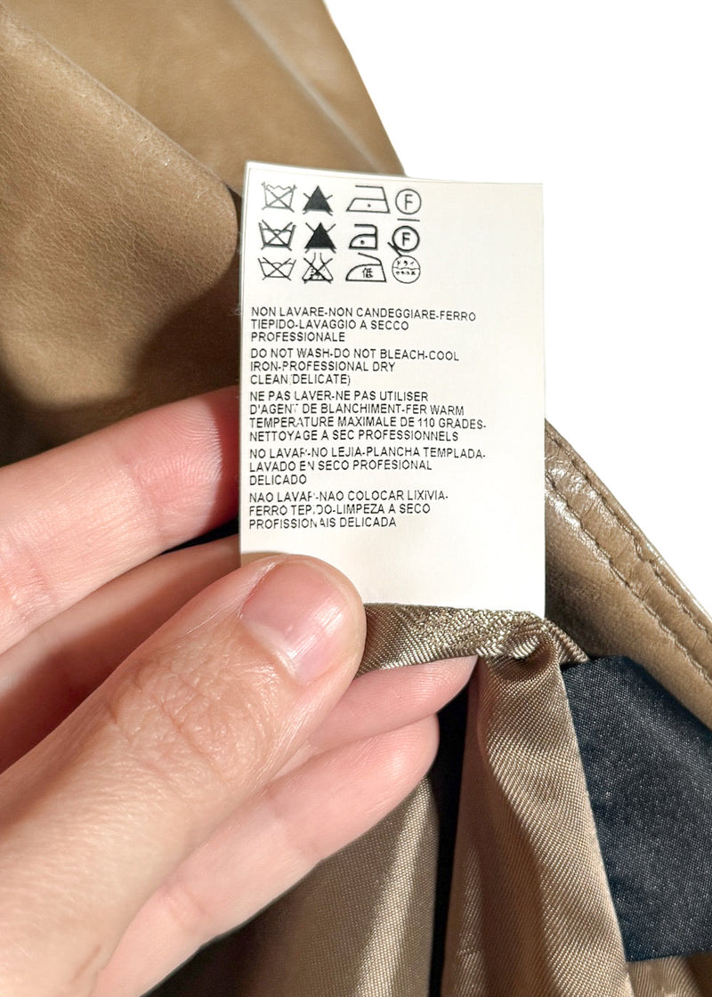 Labels of Versace Beige Buttoned Leather Jacket