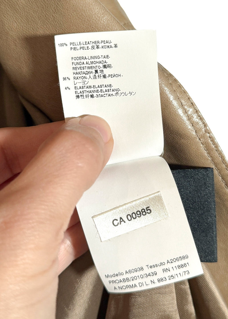 Labels of Versace Beige Buttoned Leather Jacket