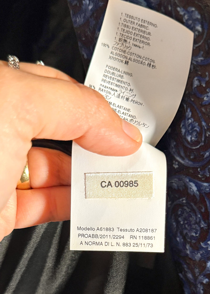 Versace Floral Print Velvet Double-Breasted Medusa Buttons Blazer