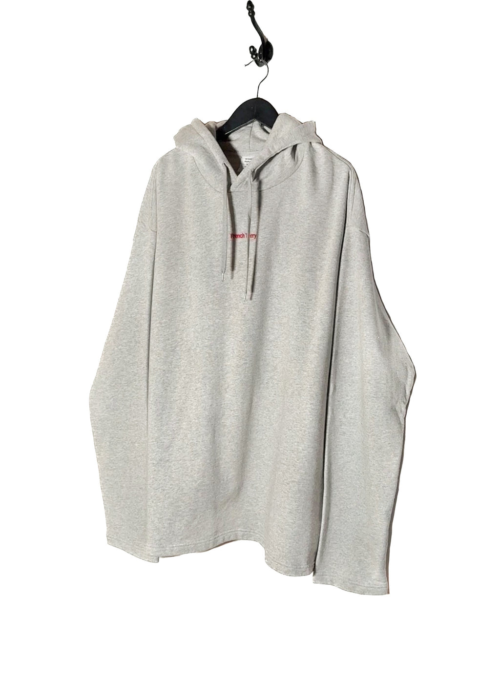 Front side of Vêtements Grey French Terry Embroidered Hoodie