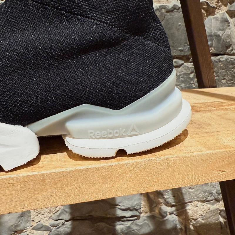 branding on Vetements x Reebok Black Sock Pump Logo High-top Sneakers