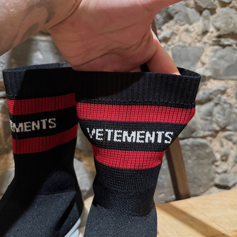 Branding on Vetements x Reebok Black Sock Pump Logo High-top Sneakers