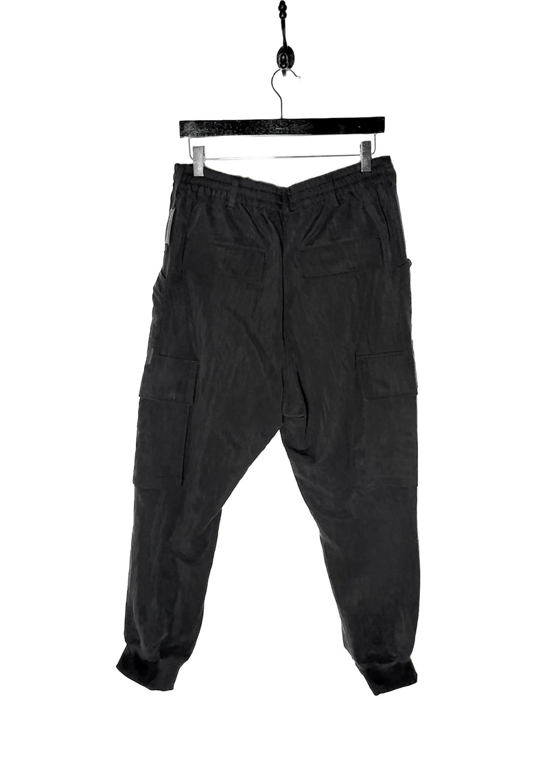 Back of Y-3 Black Utility Cuffed Cargo Pants