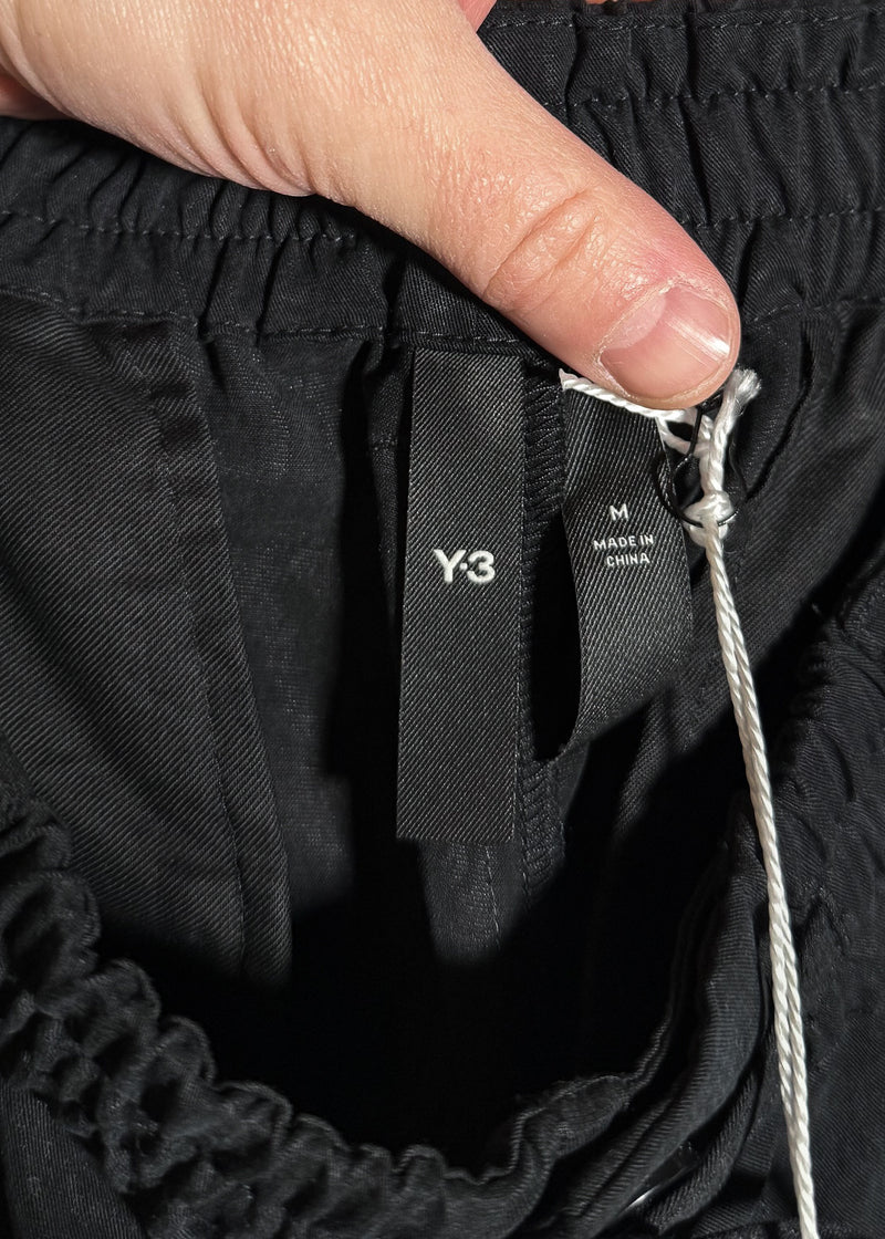 Waistline area of Y-3 Black Utility Cuffed Cargo Pants