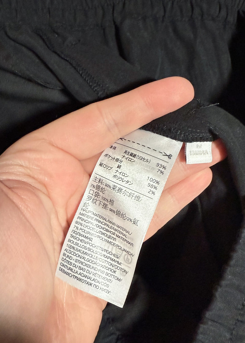 Material label of Y-3 Black Utility Cuffed Cargo Pants