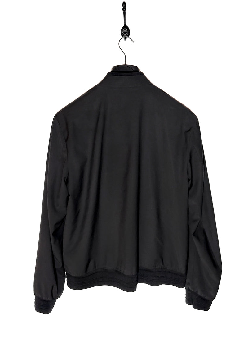 Z Zegna Tech Merino Wool Black Bomber Jacket