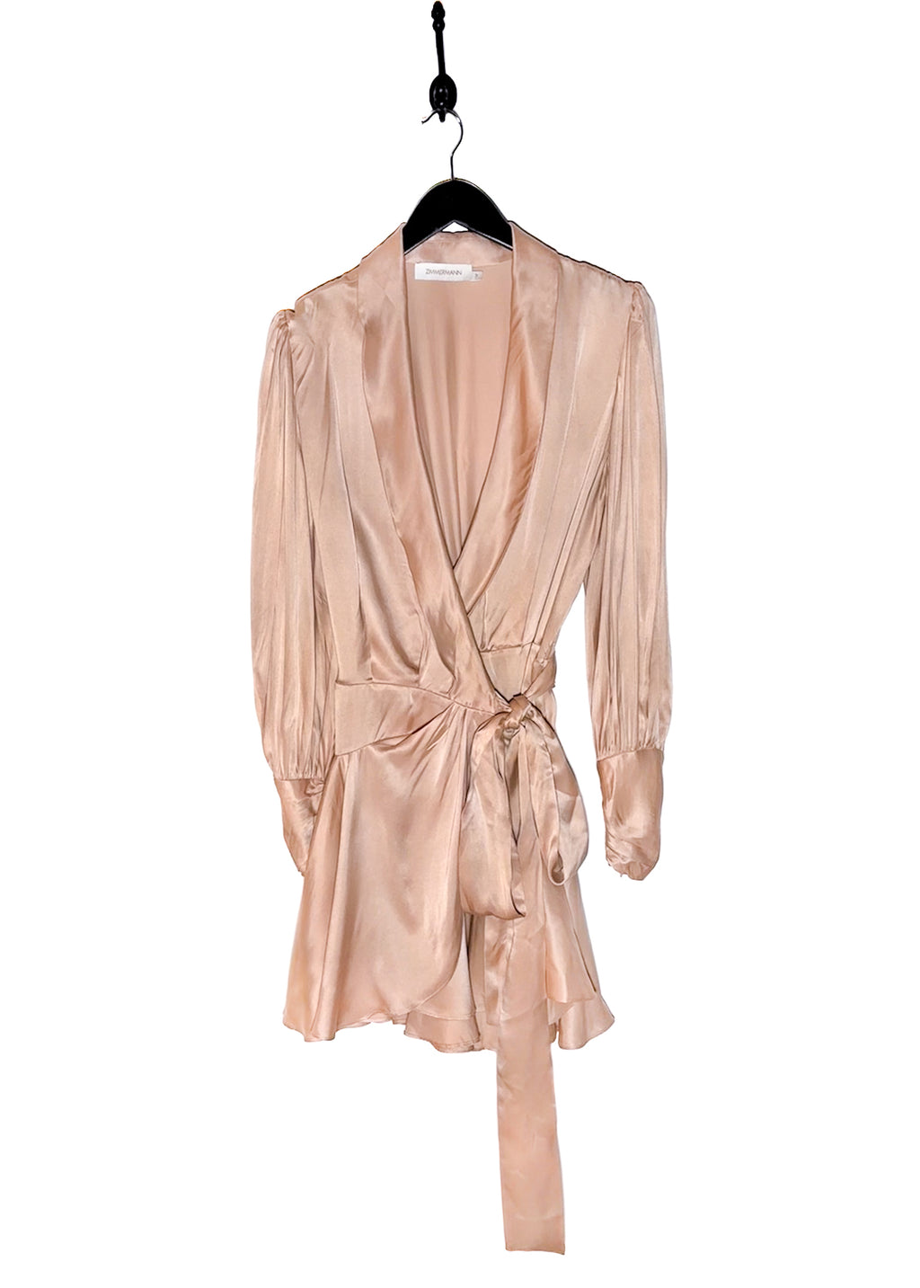 Main photo of Zimmermann Dusty Pink Satin Classic Wrap Dress