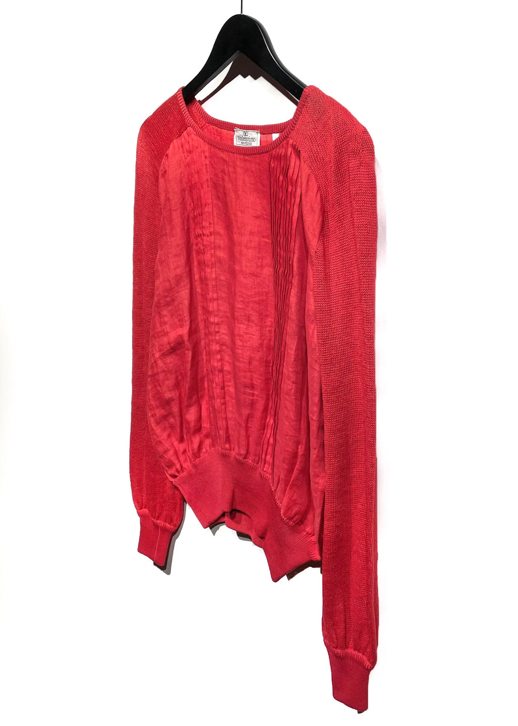 Valentino Boutique Red Pleated Front Sweater