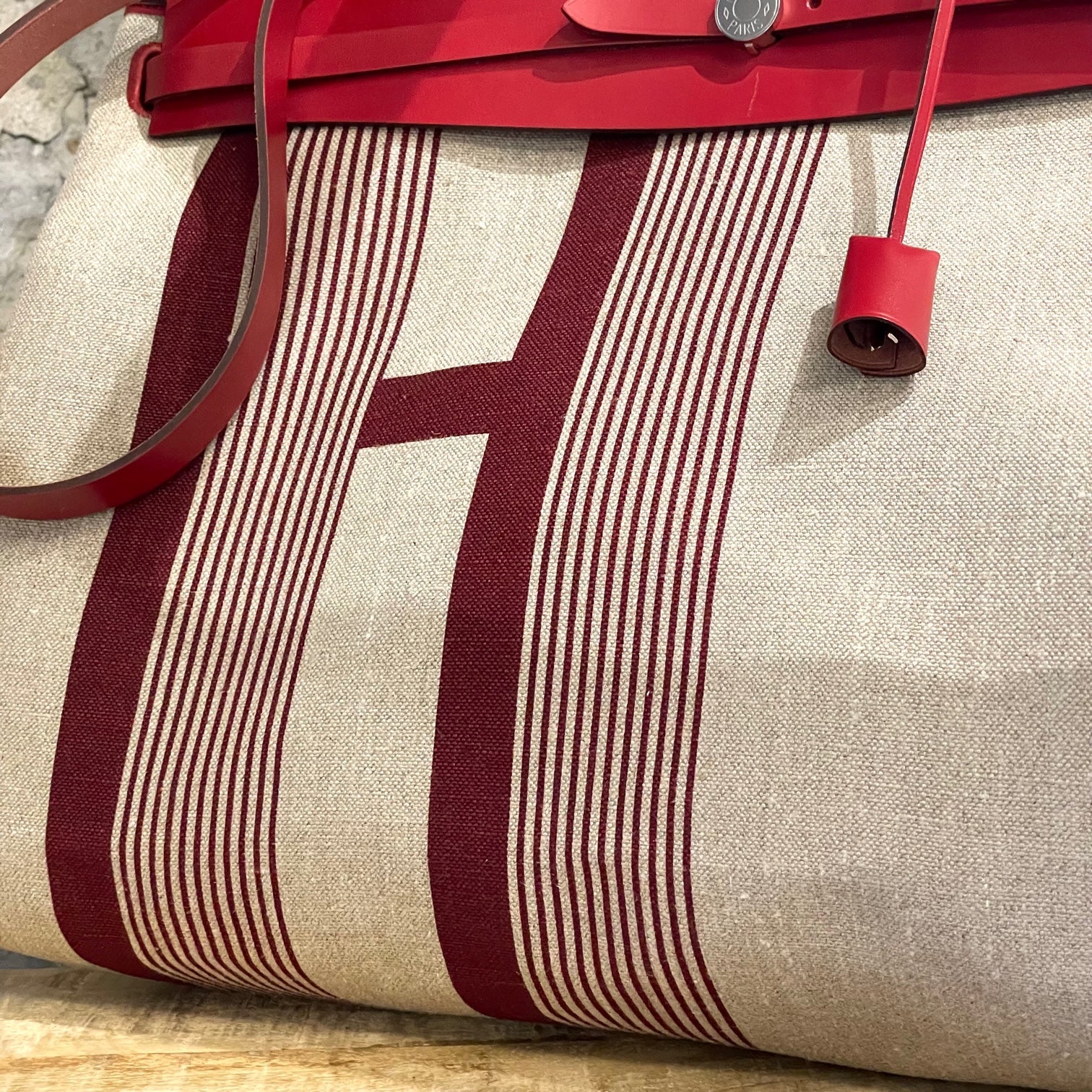 Hermes Herbag Zip Retourne 31 Toile Canvas Shoulder Bag White