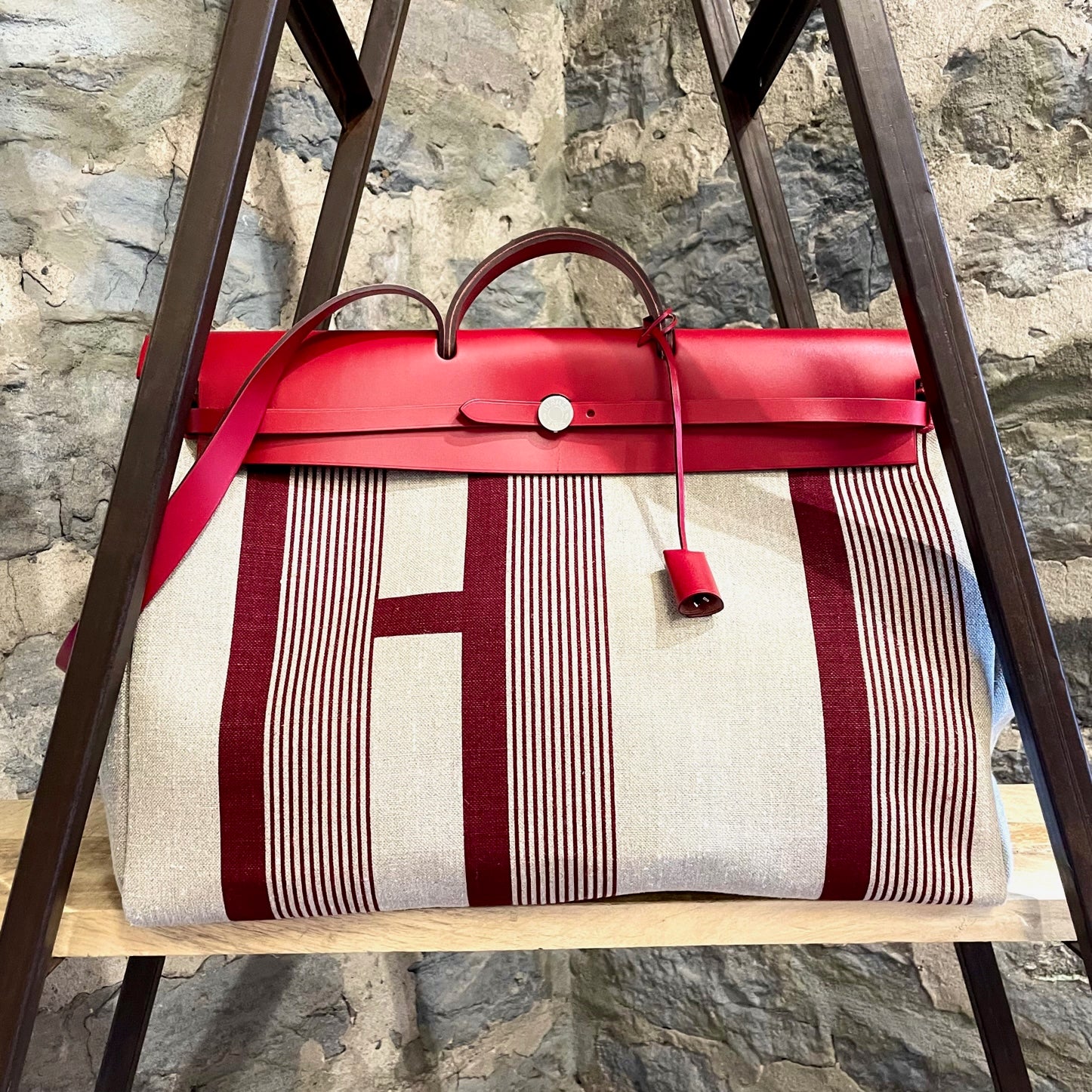 Red Hermes Herbag Zip 39 Satchel – Designer Revival