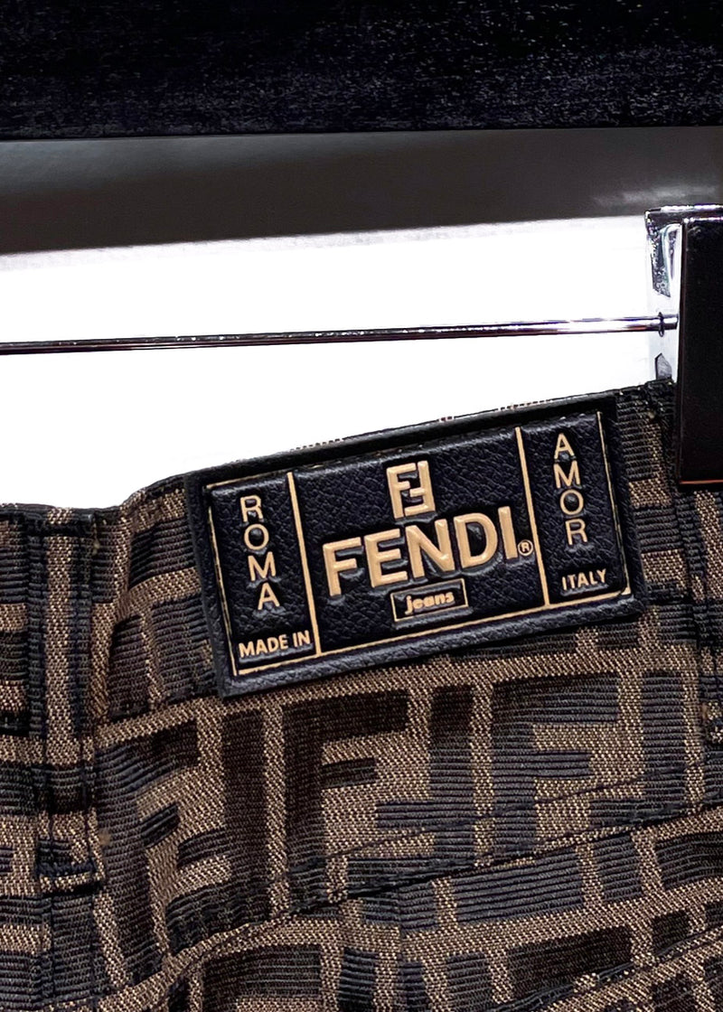 Jupe Fendi Jeans Monogram FF Zucca marron