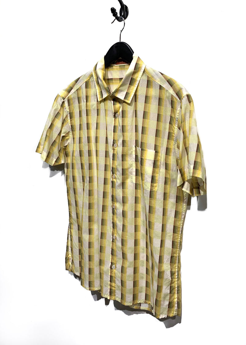 Chemise boutonnée à manches courtes jaune Missoni