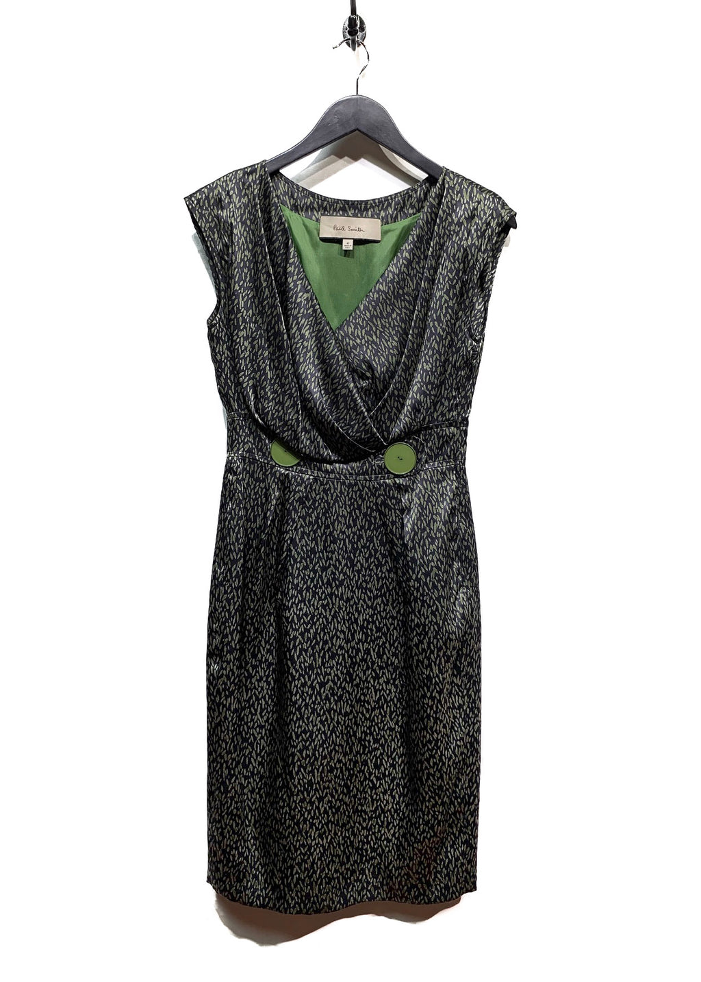 Paul Smith Green Leaf Patterns Sleeveless Dress