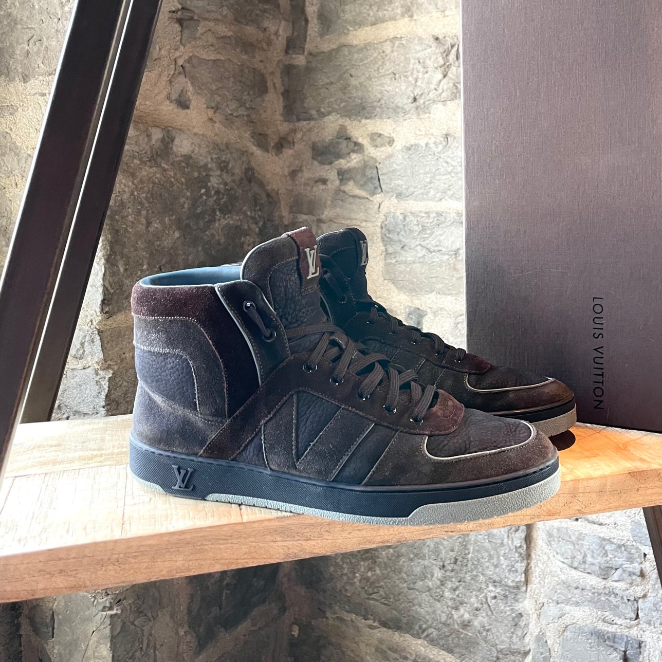 louis vuitton black high tops