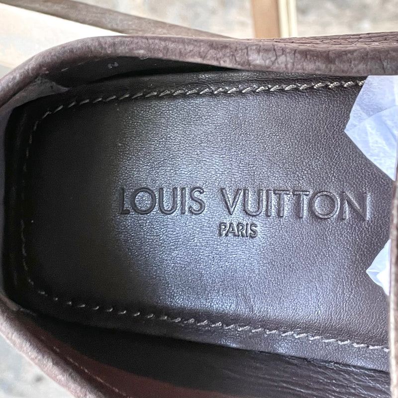 Louis Vuitton Brown Nubuck Hockenheim Driving Loafers