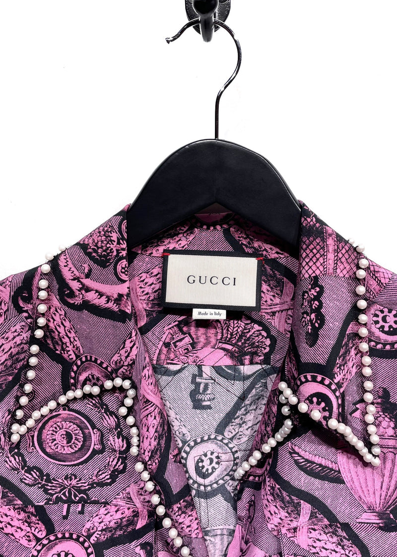 Gucci 2017 Silk Modern Future Printed Blouse