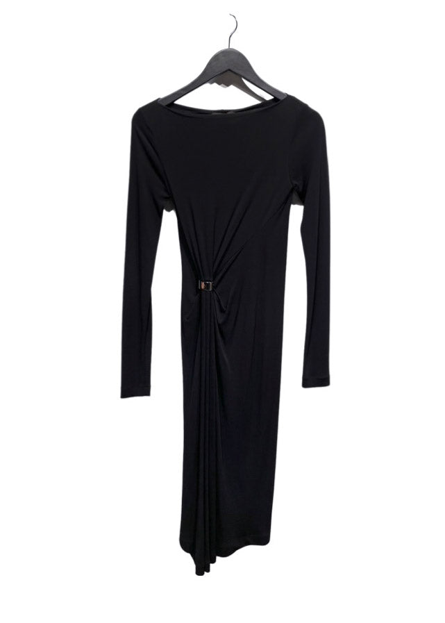 Robe en jersey fluide noire à manches longues Louis Vuitton