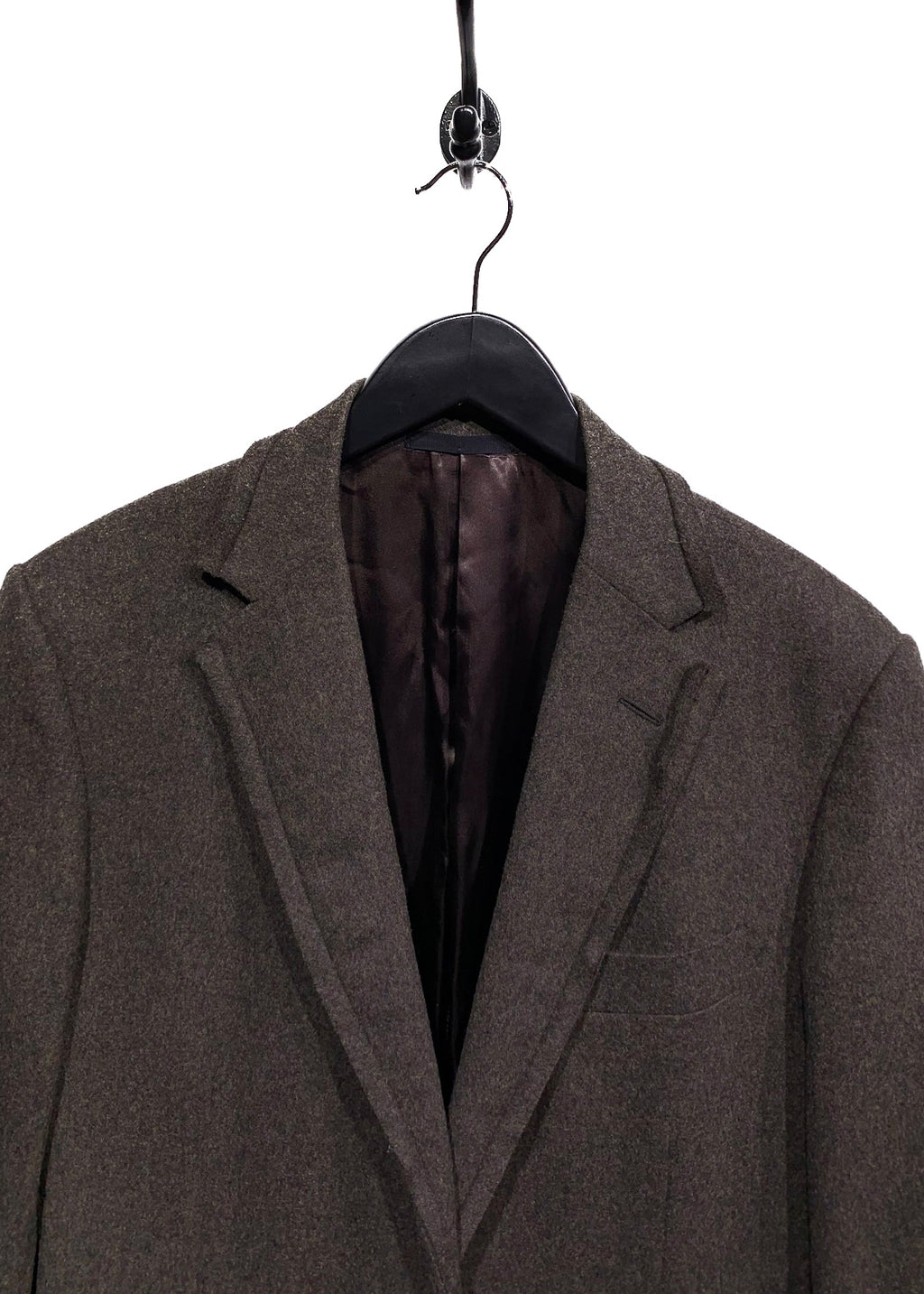Manteau par-dessus en laine mélangée marron Lanvin