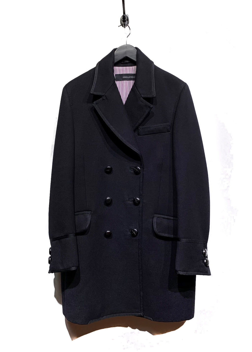 Dsquared2 Black Double Breasted Peacoat