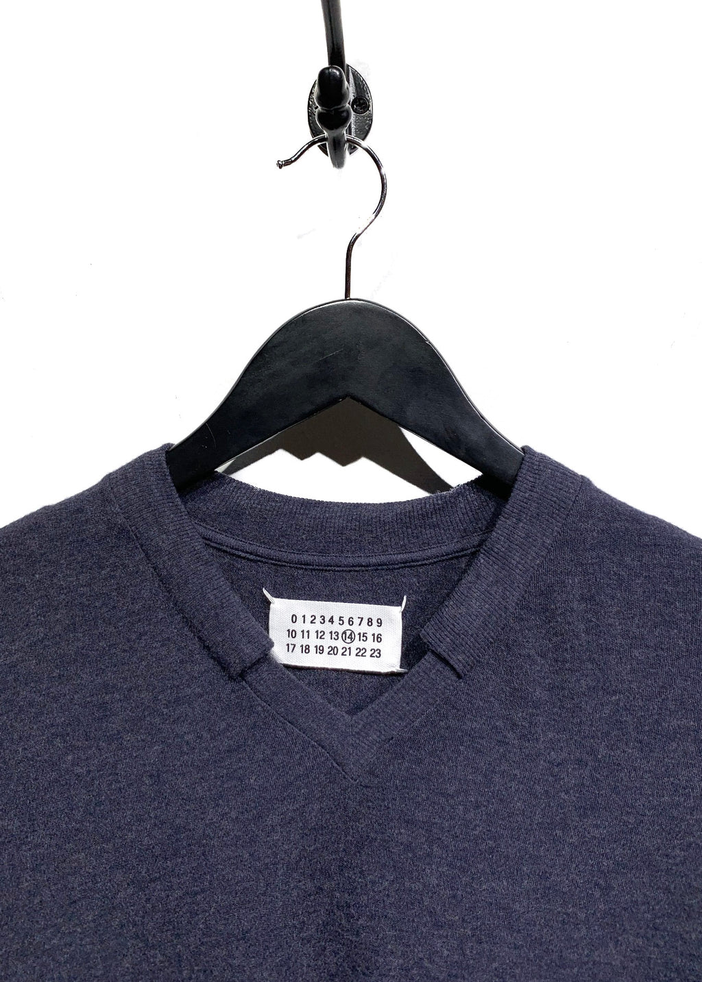 Maison Margiela Blue Grey Viscose Wool Knit T-shirt