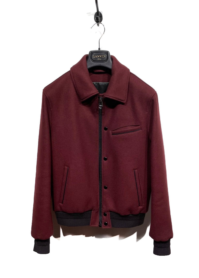 Lanvin Brick Red Bomber Zip-up Jacket