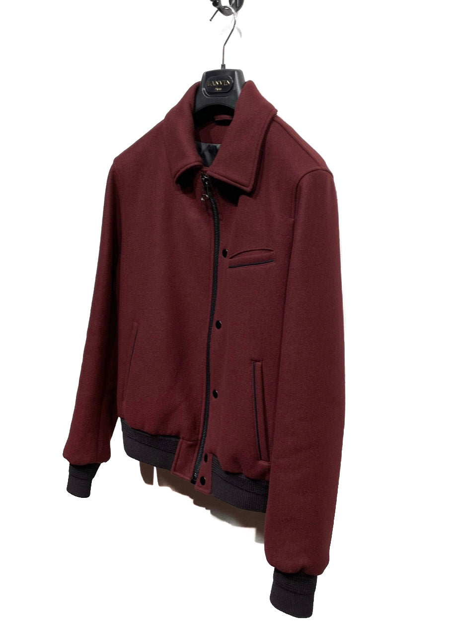Lanvin Brick Red Bomber Zip-up Jacket