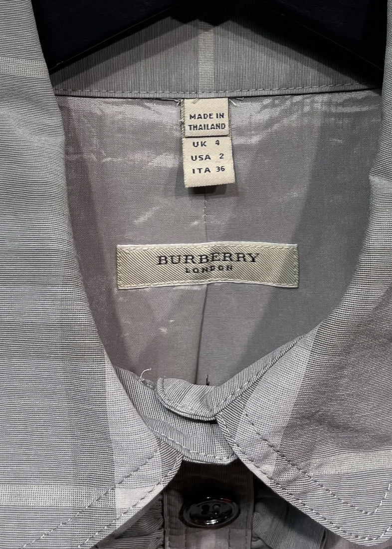 Robe grise Burberry House Check à détails de volants