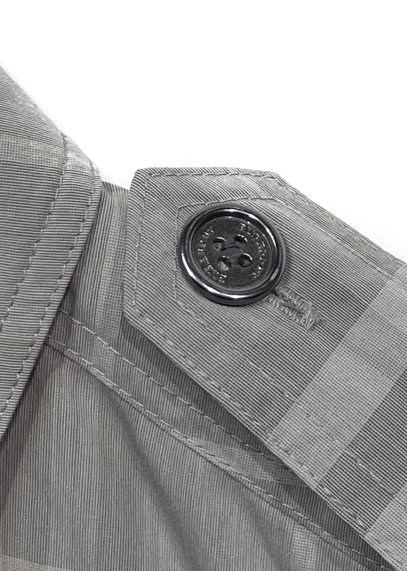 Robe grise Burberry House Check à détails de volants