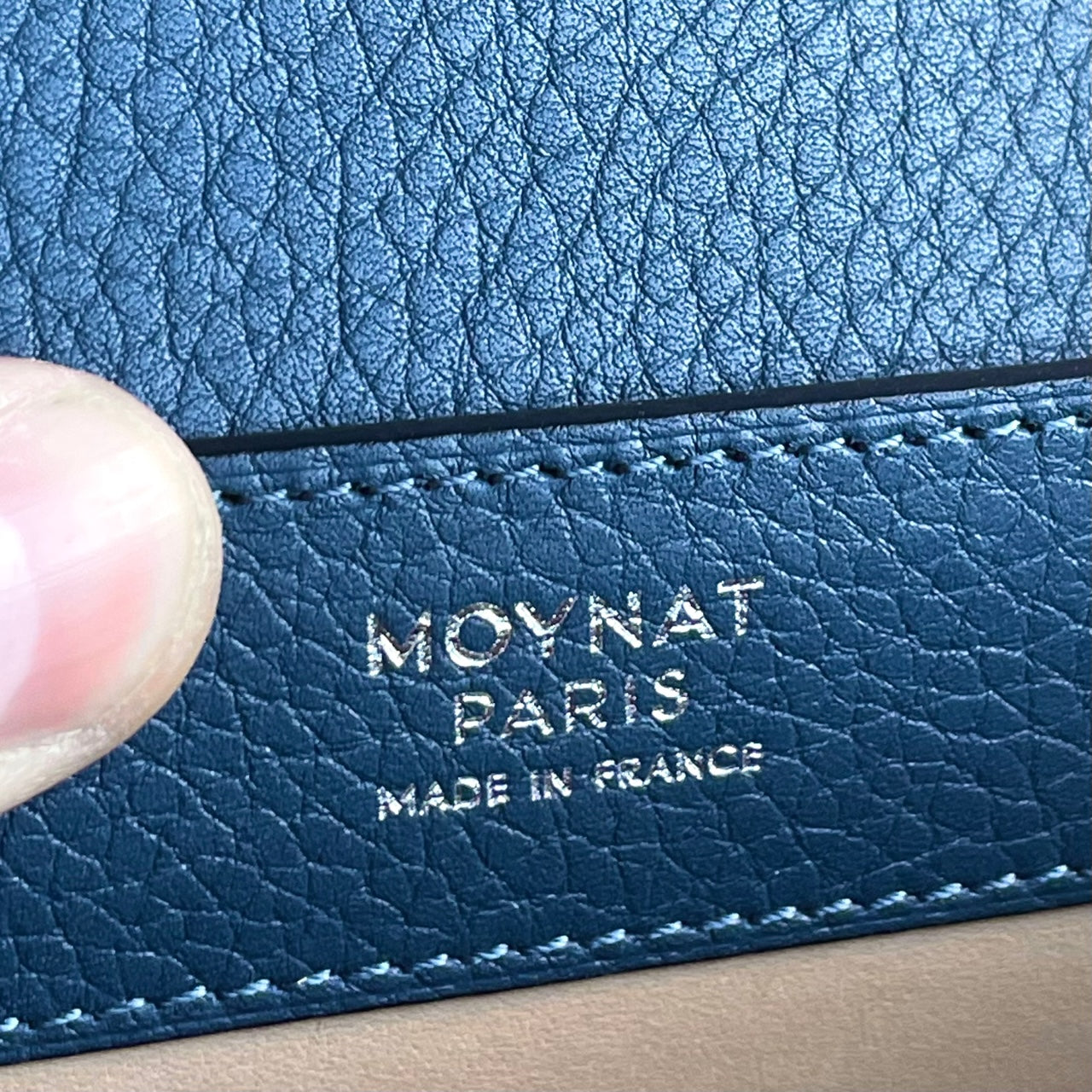 Leather handbag Moynat Paris Blue in Leather - 31439530