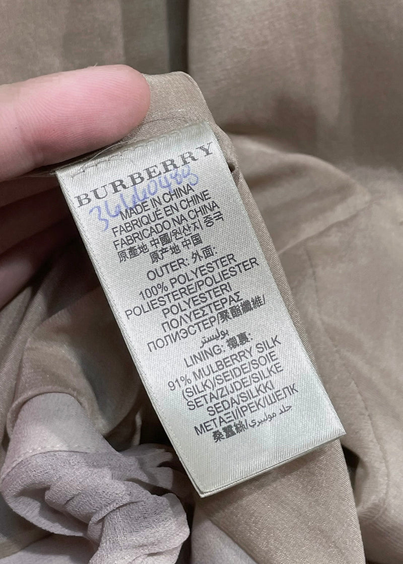 Burberry London Nude Plissé Gathered Silk Jacket
