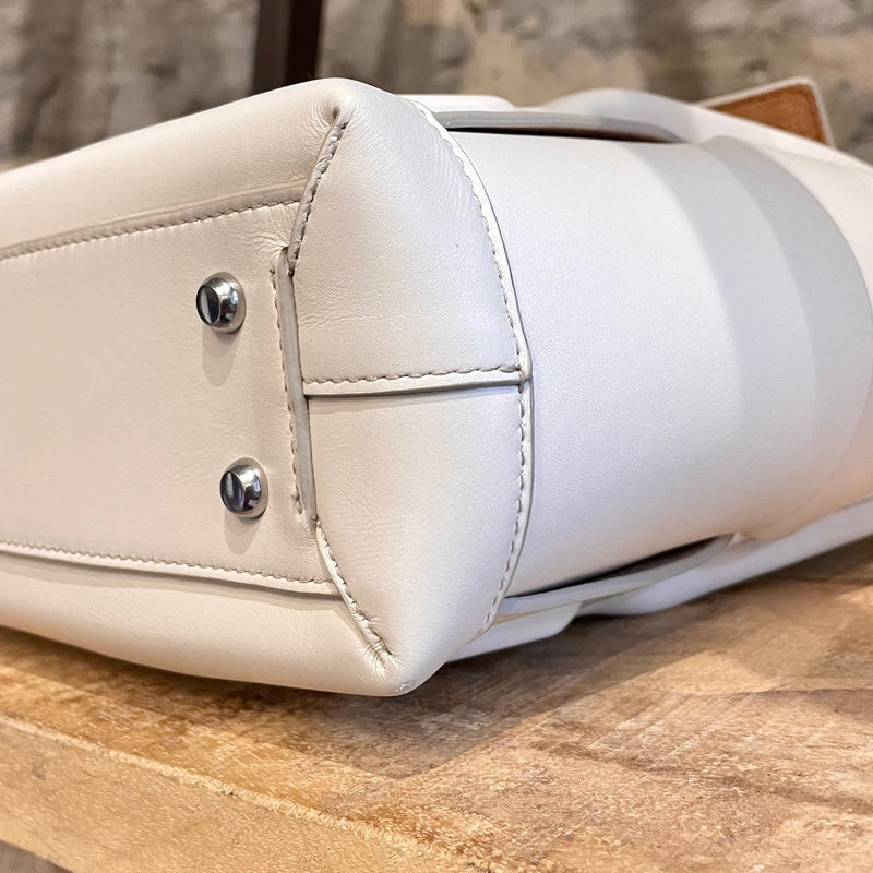 Bottega Veneta Ivory Leather Intrecciato Small Arco Handbag