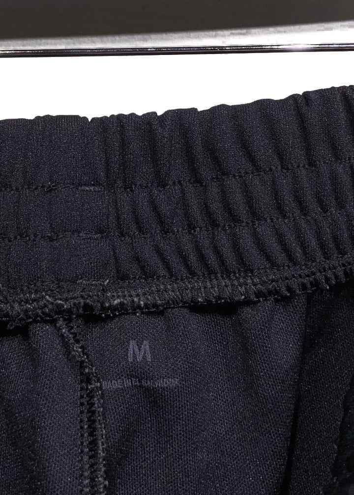 Adidas Black on Black Calabasas Logo Striped Track Pants