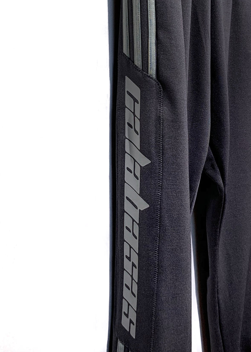 Adidas Grey Calabasas Contrasting Logo Striped Track Pants