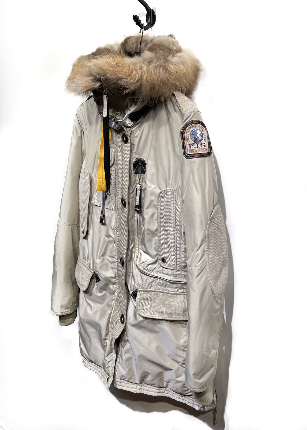 Parajumpers Beige Fur Hooded Kodiak Long Parka Coat