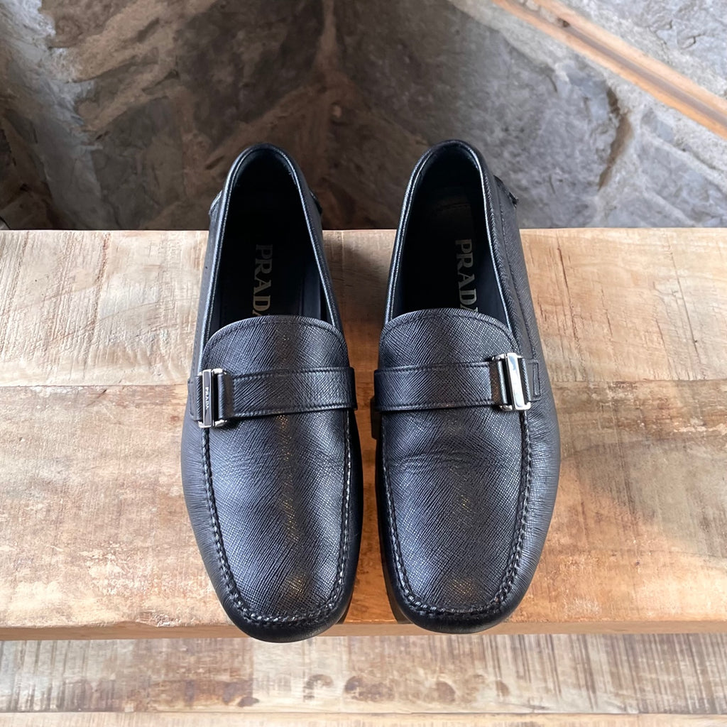 Prada Black Saffiano Loafers