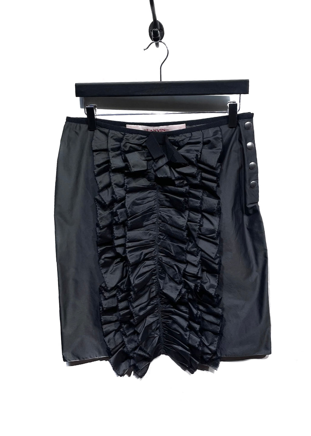 Lanvin Black Taffeta Ruffle Skirt