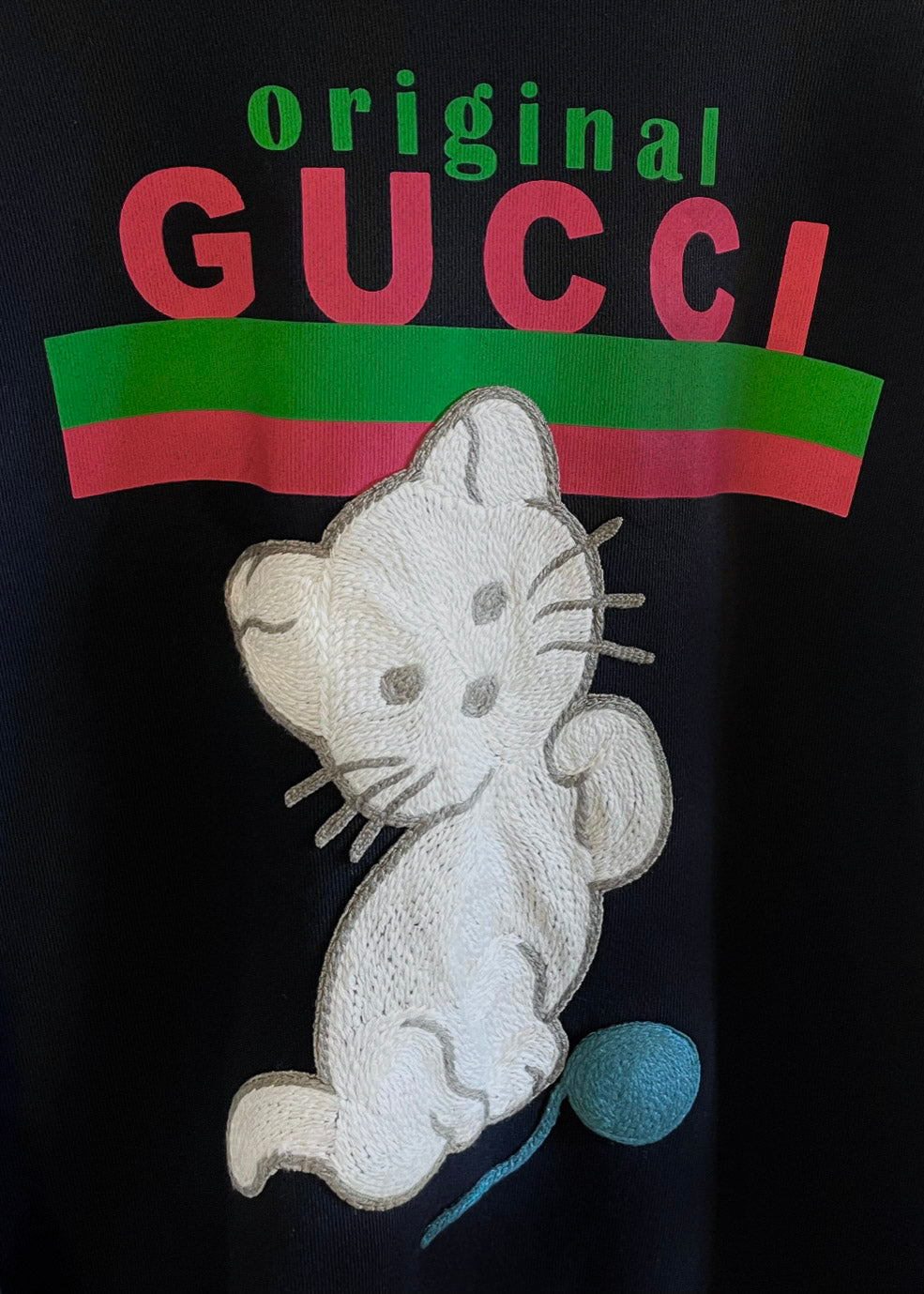Sweat-shirt noir Gucci Original avec chat