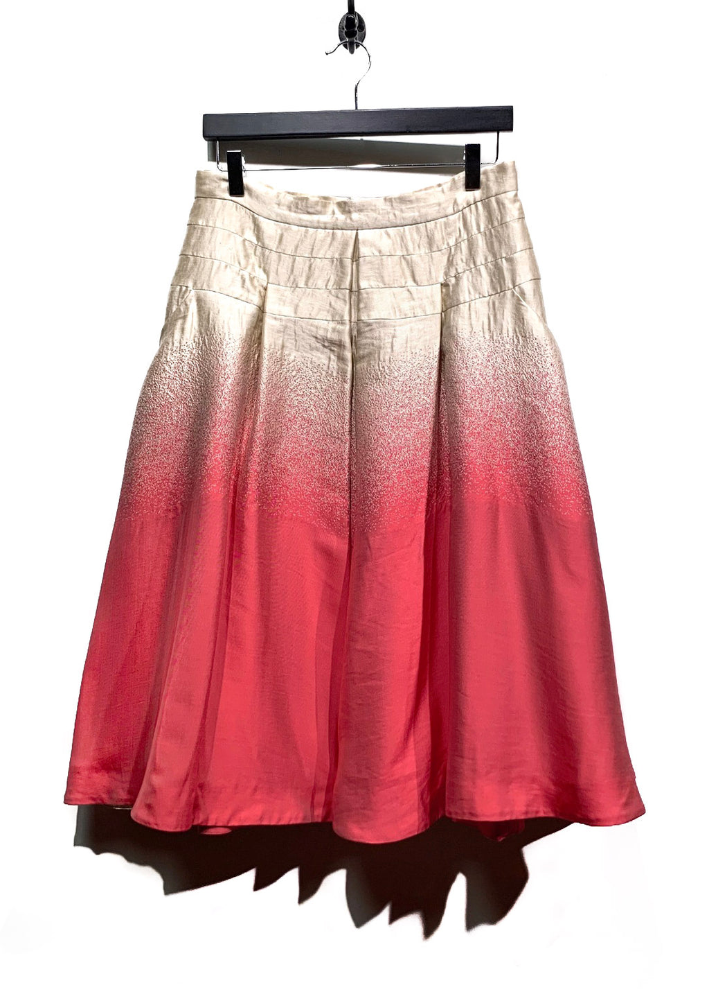 Prada Beige Pink Silk Blend Dégradé Flare Skirt