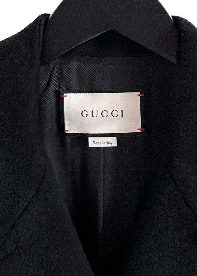 Gucci 2019 Black Double Breasted Wool Coat