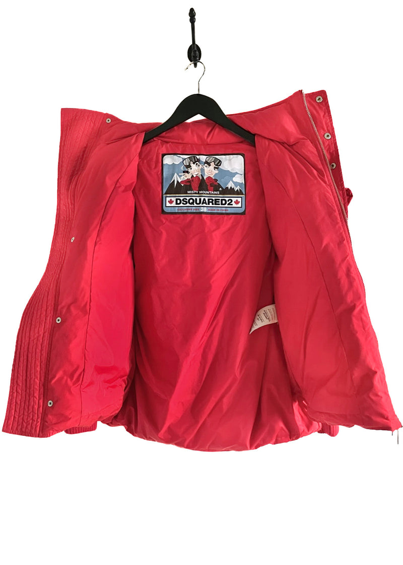 Manteau rouge avec duvet Dsquared2 2017 surdimensionné