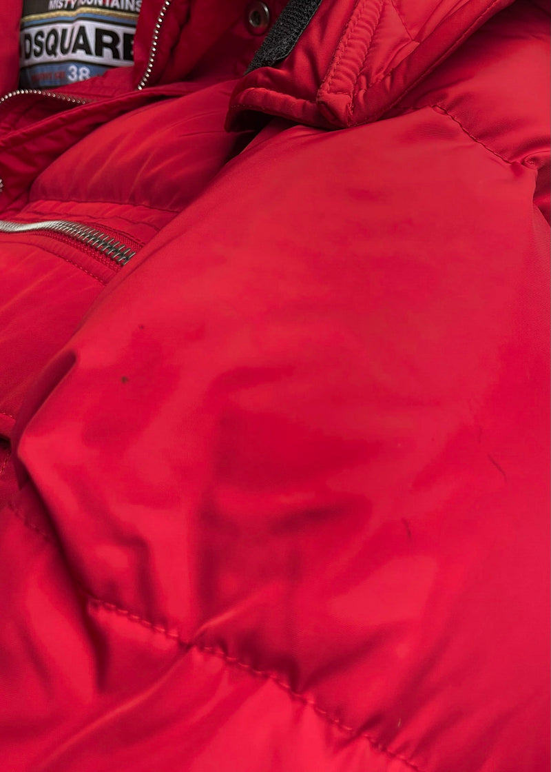 Manteau rouge avec duvet Dsquared2 2017 surdimensionné