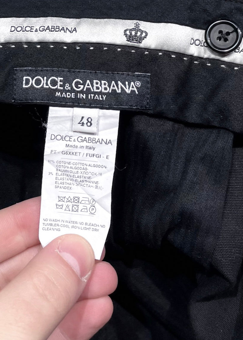 Pantalon chino plissé noir Dolce & Gabbana