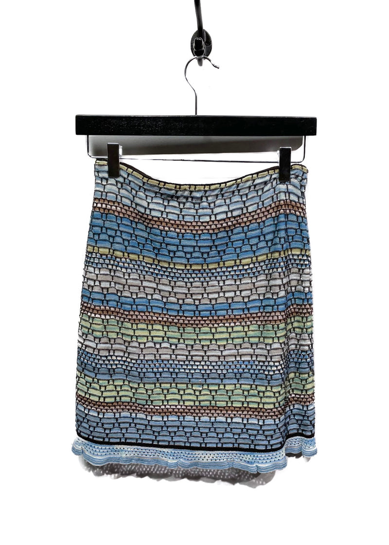 Mini-jupe à motif de briques bleues M Missoni