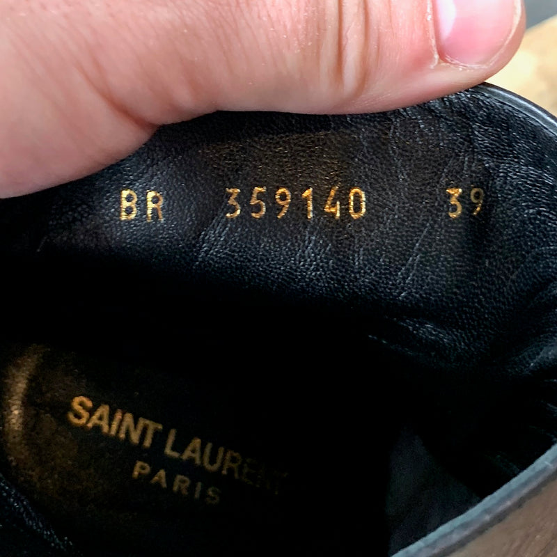 Saint Laurent Paris Black Smooth Leather Janis 105 Harness Booties