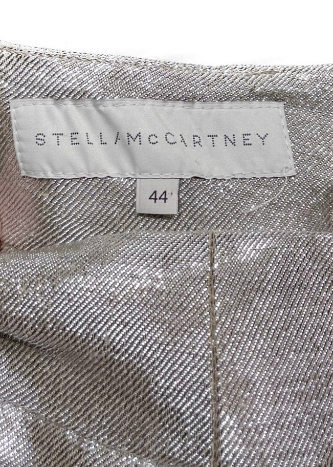 Jupe en lin argenté Stella McCartney