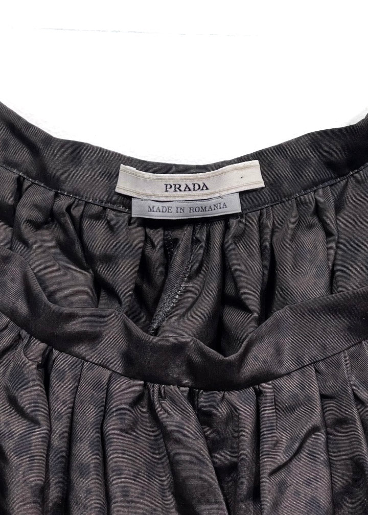 Prada Brown Silk Skirt with Drops Pattern