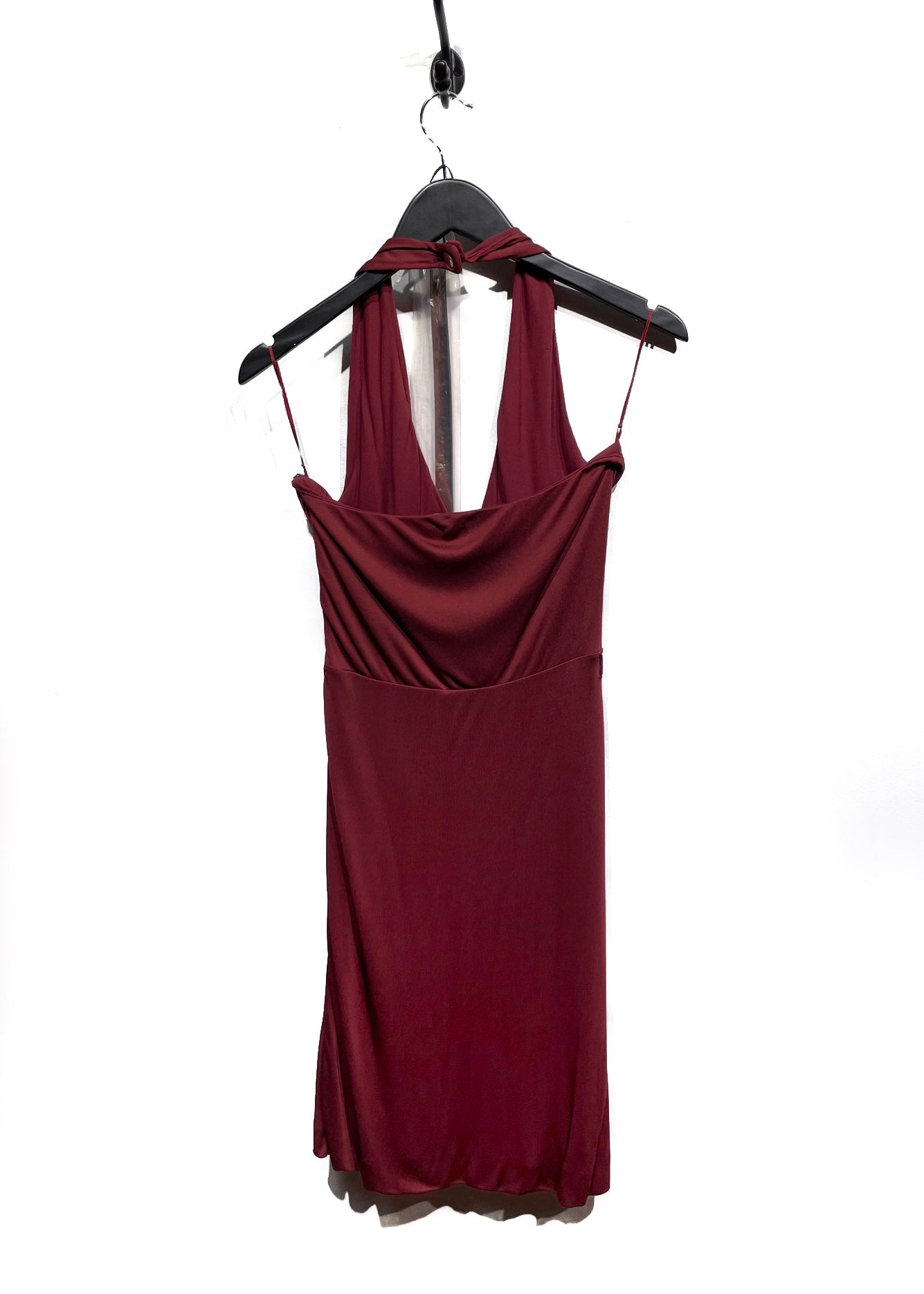 Gucci Burgundy Draped Halter Belted Dress Boutique LUC.S Gucci Burgundy Draped Halter Belted Dress Boutique LUC.S